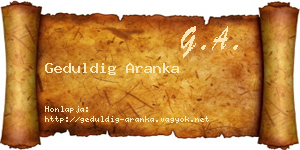 Geduldig Aranka névjegykártya
